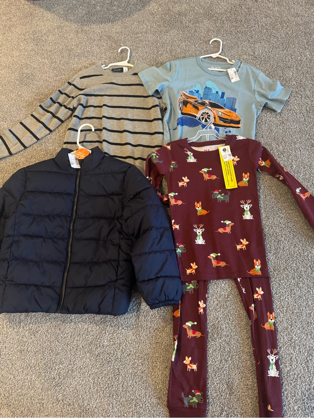 Place Navy Puffer Jacket for Kids